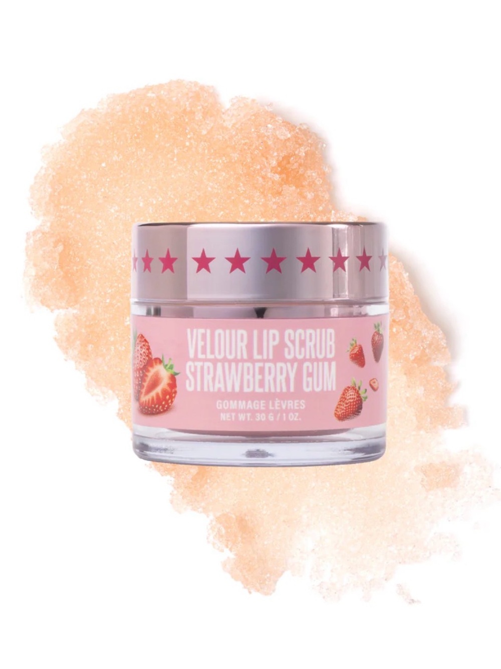 Jeffree Star Strawberry Gum Velour Lip Scrub- vegan, sugar scrub, jojoba, gentle